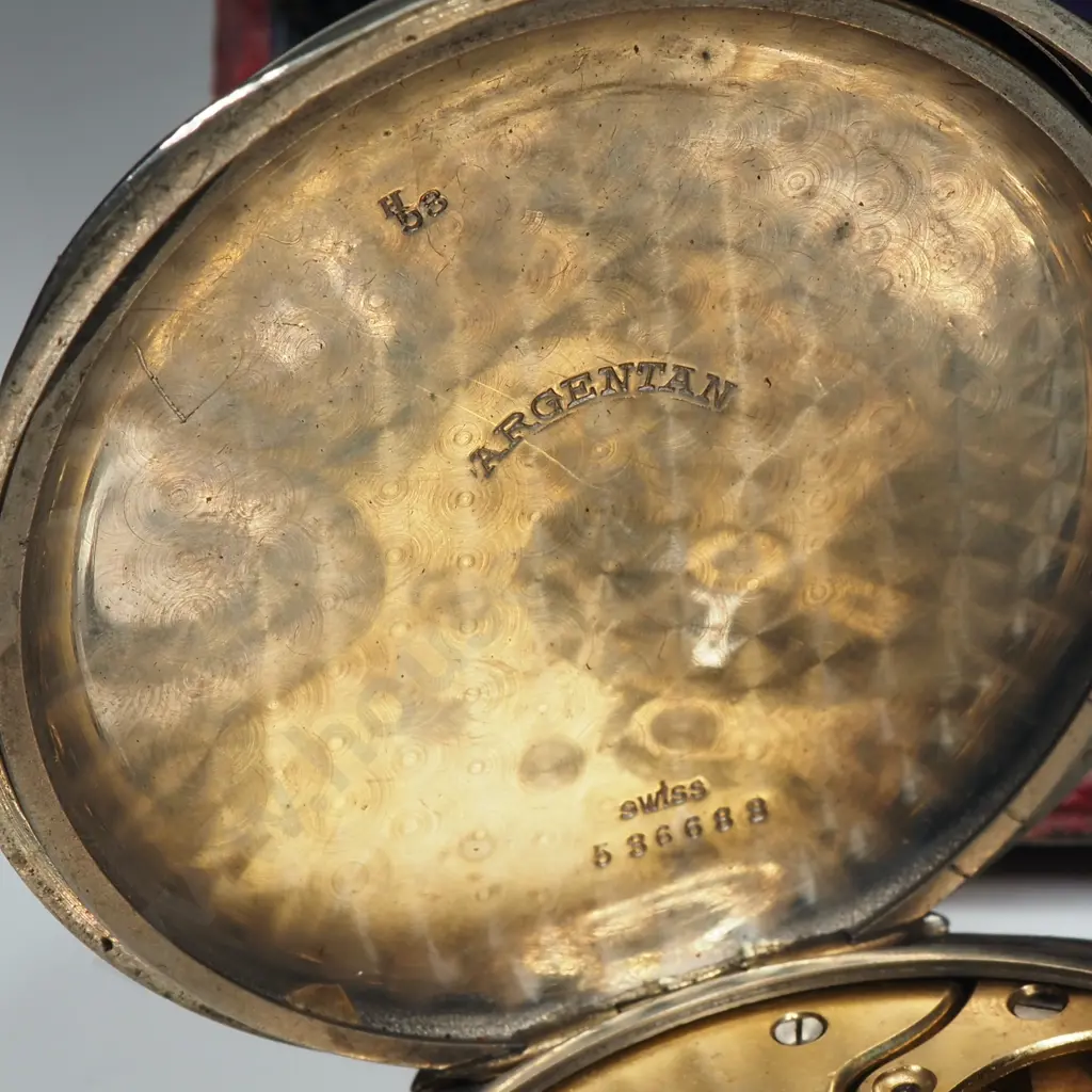 Goliath Pocket Watch In Leather Watch Holder. Image 1++