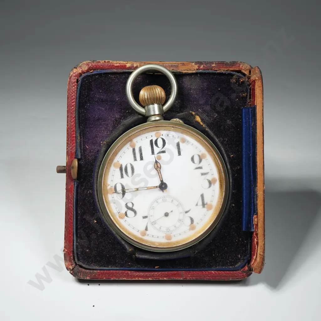 Goliath Pocket Watch In Leather Watch Holder. Image 1++