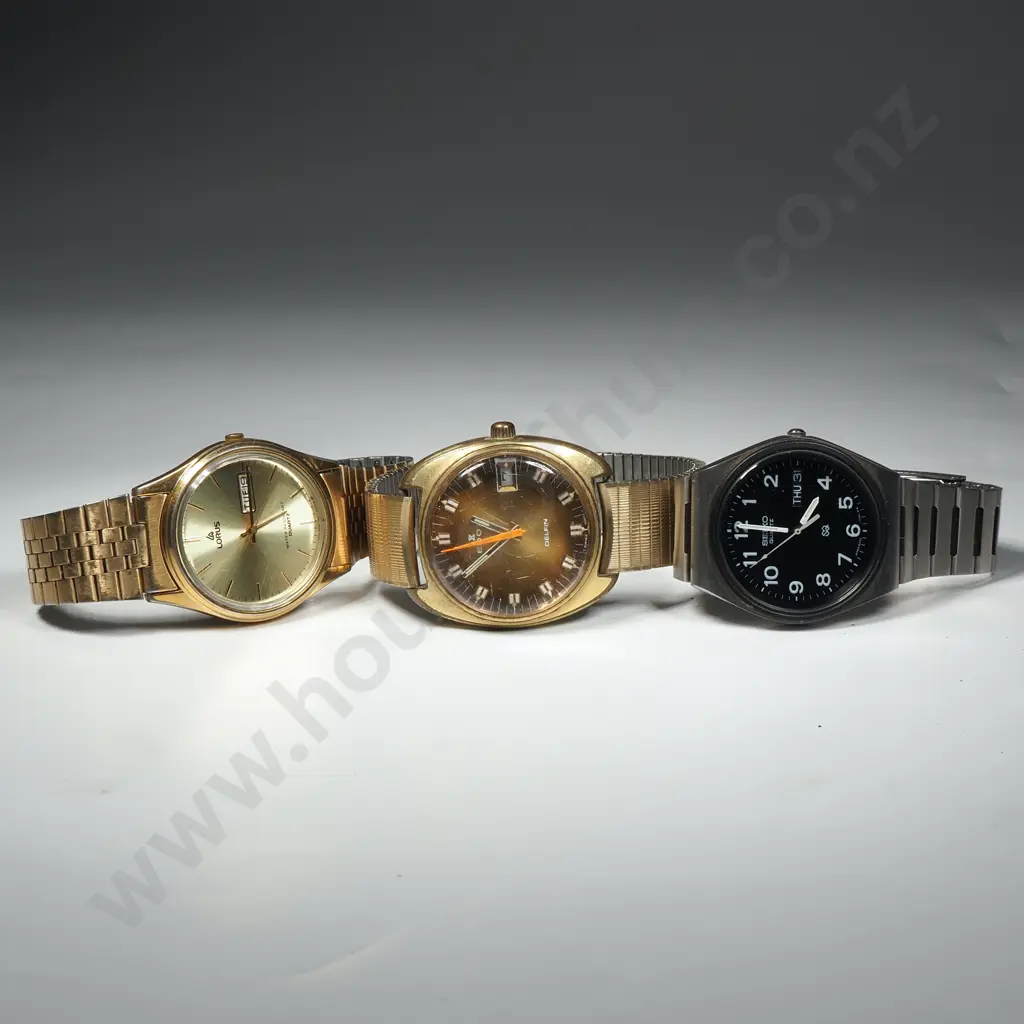 Three Vintage Gent's Watches - Lorus, Seiko & Edox Image 1++