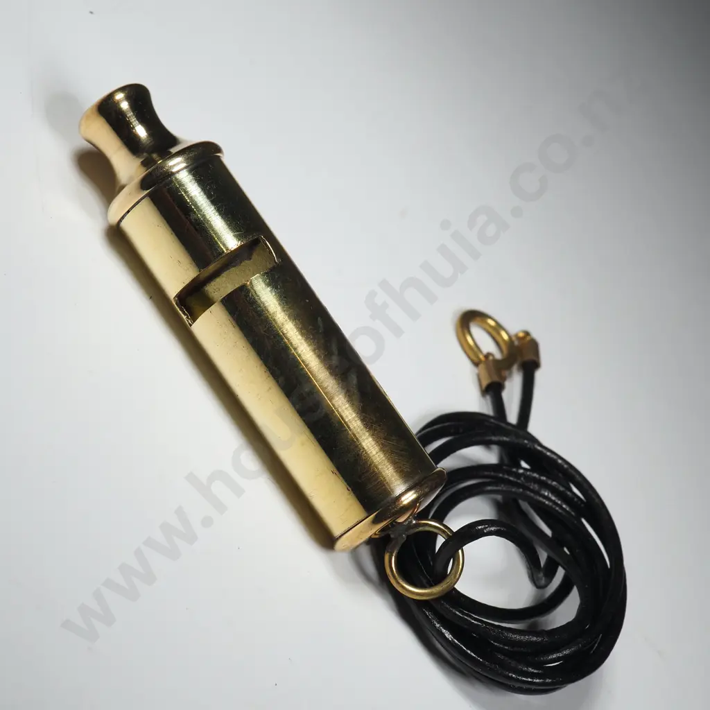 Brass Whistle on Cord Image 1++