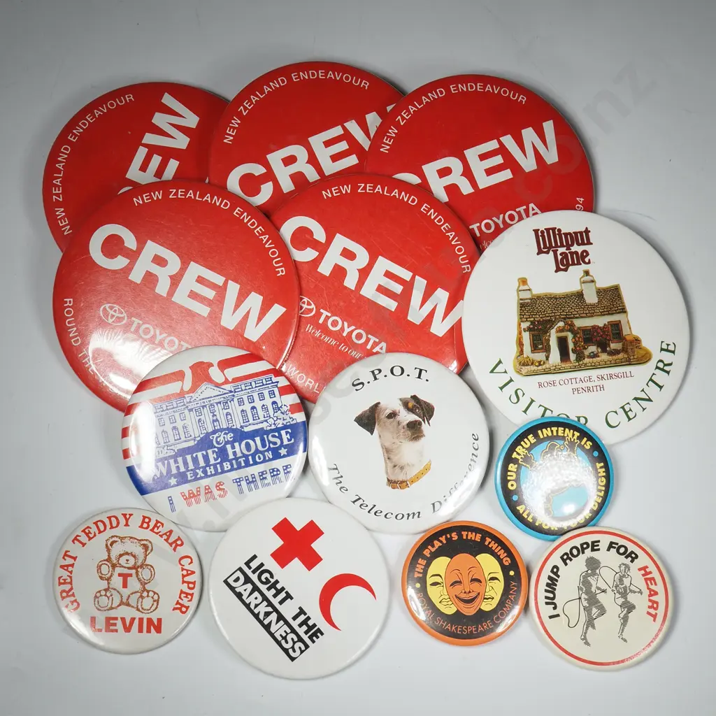Collection Of Badges Incl. SPOT The Telecom Difference, I Jump Rope For Heart, Crew Toyota, The Plays The Thing, Image 1++