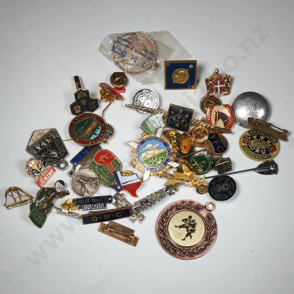 Assorted Lot Of Mainly New Zealand Badges & Buttons Image 1++