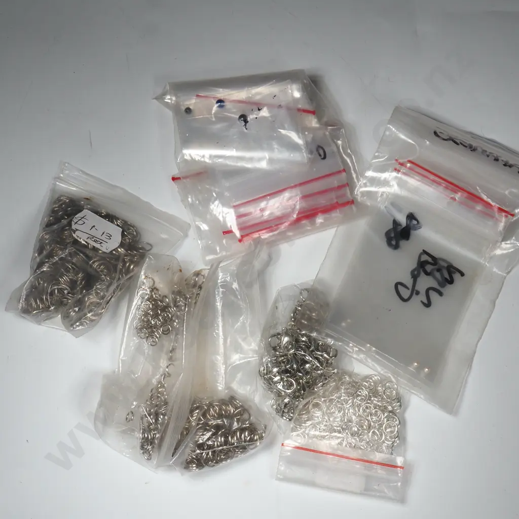 Quantity of Silver Tone Jewellery Manufacturing Items including Jump Rings & Lobster Clasps Image 1++