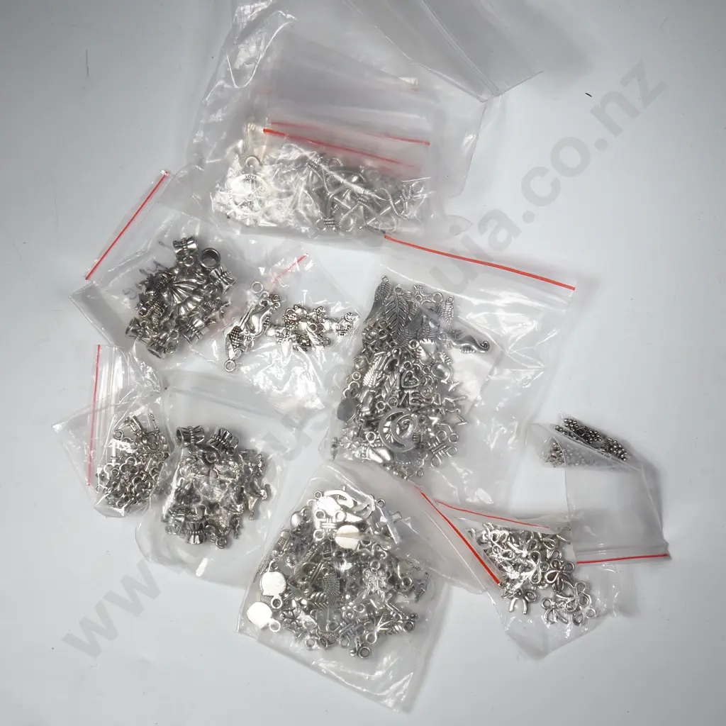 Quantity of Silver Tone Charms both Traditional & Pandora Style Image 1++