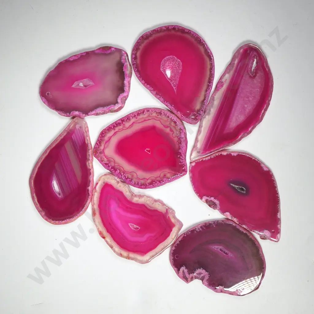 Quantity of Polished  Pink Agate Slices Image 1++