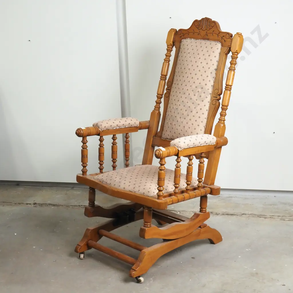 Vintage Colonial Kauri Rocking Chair Image 1++