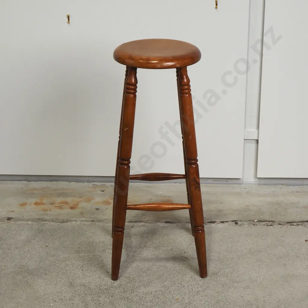 Four Legged Wooden Bar Stool Image 1++