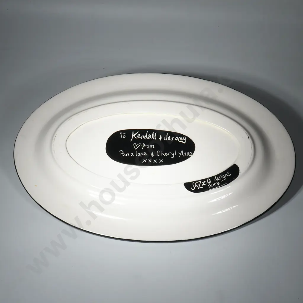 New Zealand Pottery Decorative Ashet Featuring Stylised Koru Designed Spirals by Jezzo Designs Image 1++