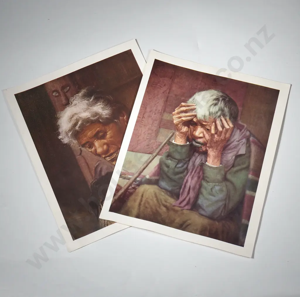Two Prints By Charles Frederick Goldie; "The Last Of Her Tribe"  & Another Unidentified Photolithograph c.1938 Image 1++