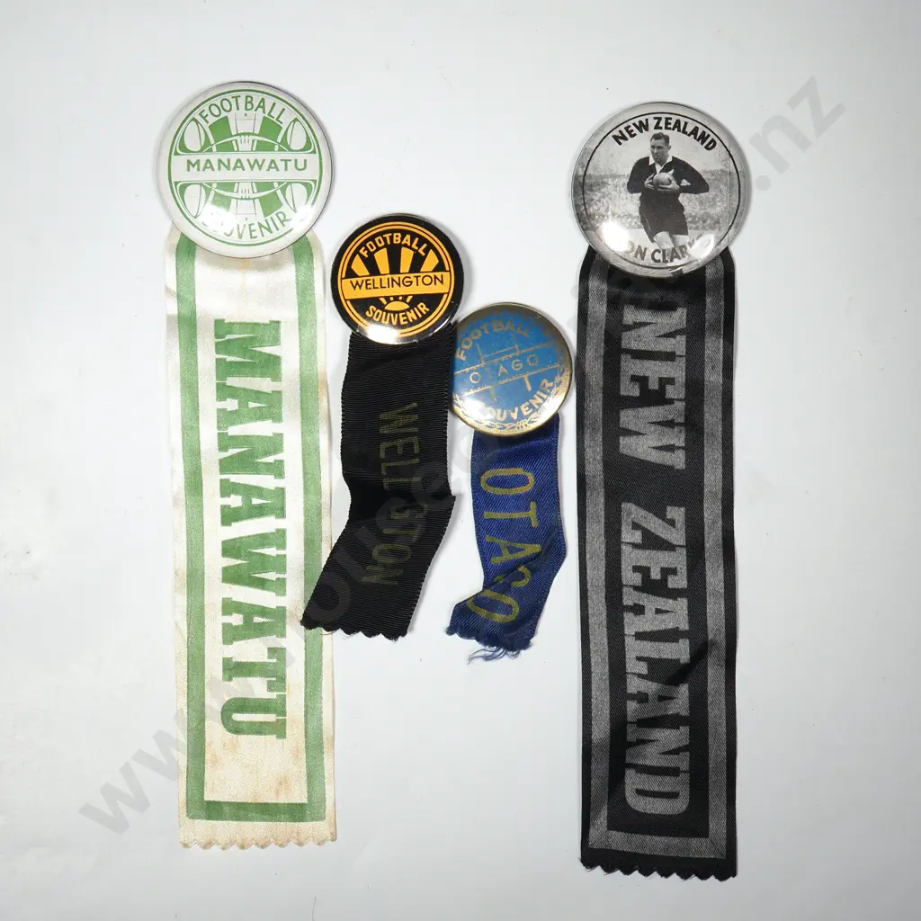 Assorted lot of Vintage New Zealand Sporting Pins / Ribbons Image 1++