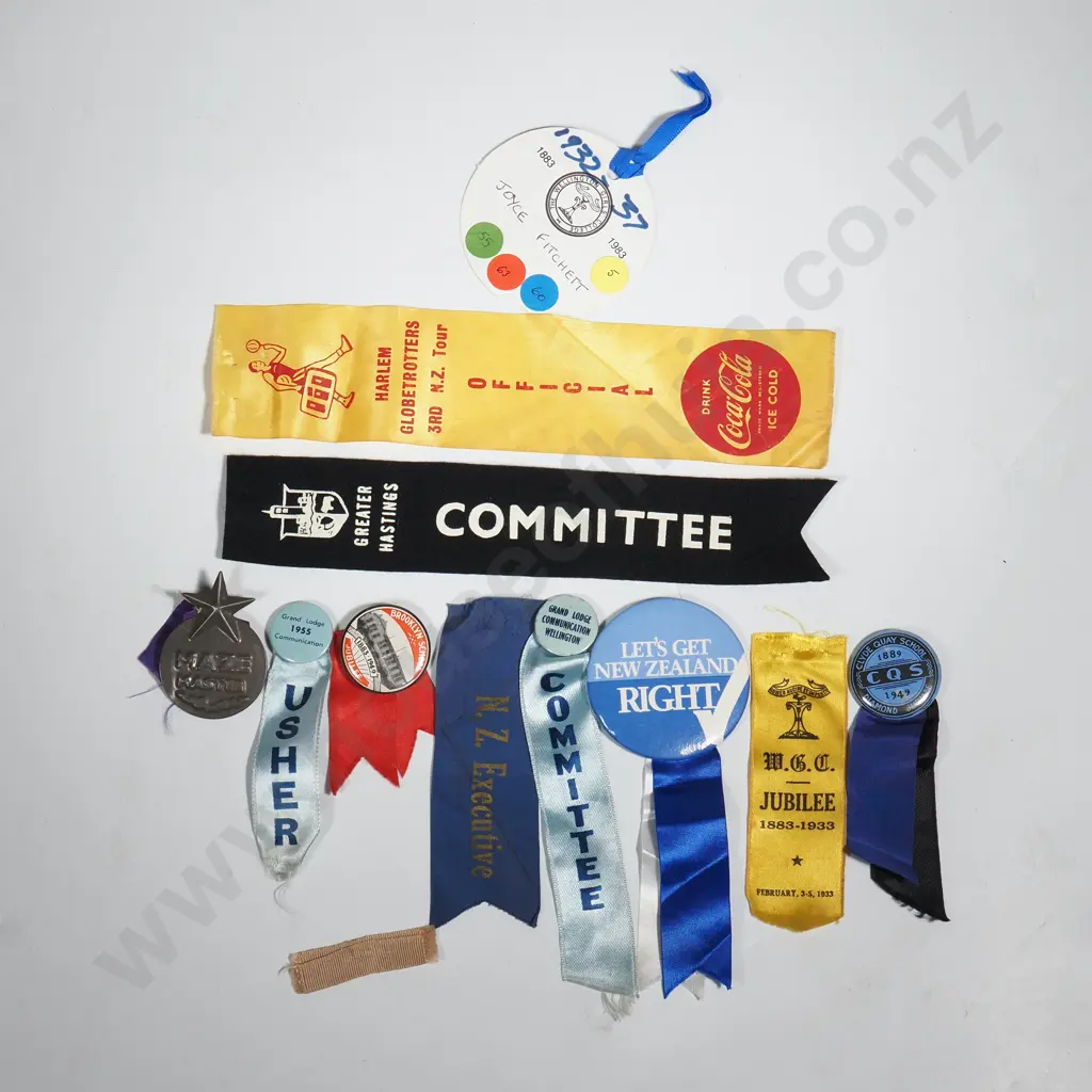 Assorted Lot of Mainly New Zealand Vintage Sports Ribbons  Image 1++
