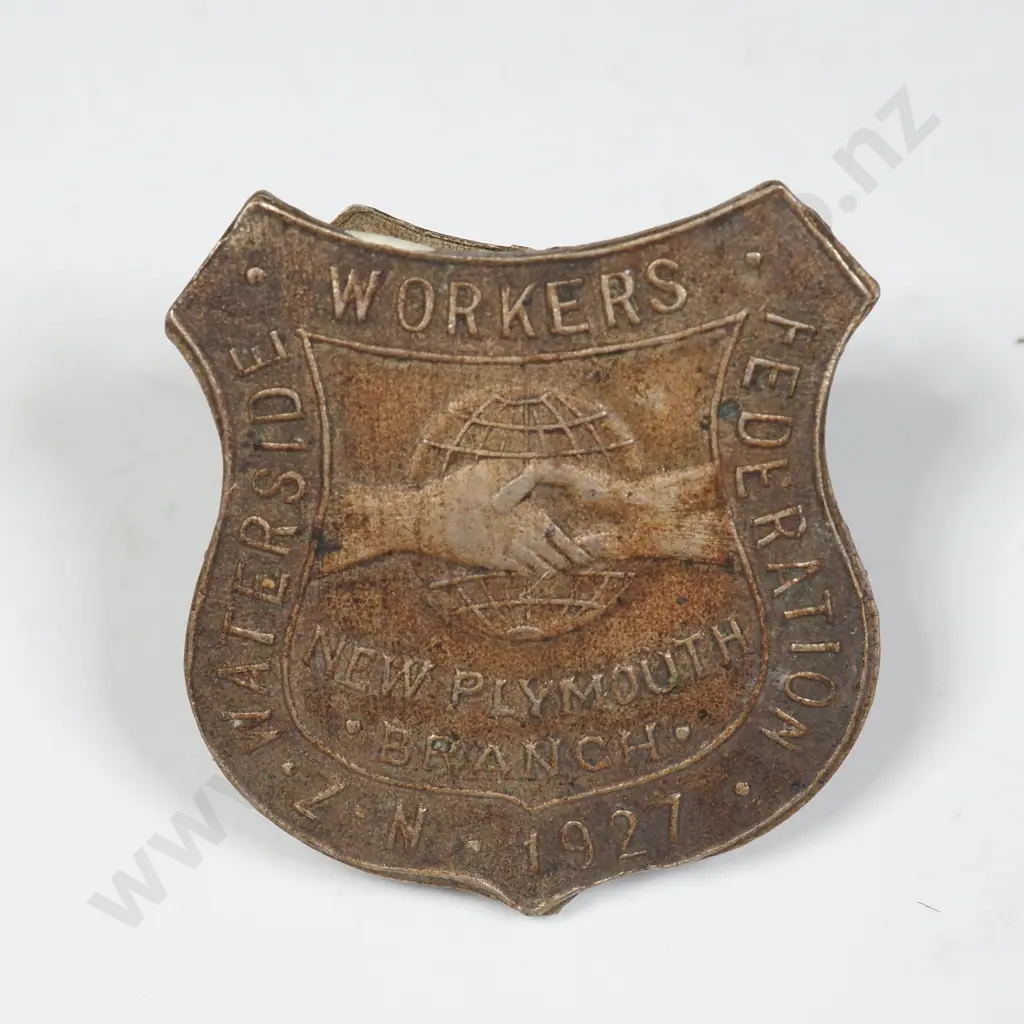 New Zealand Waterside Workers Federation New Plymouth Branch 1927 Badge - No. 10 Image 1++