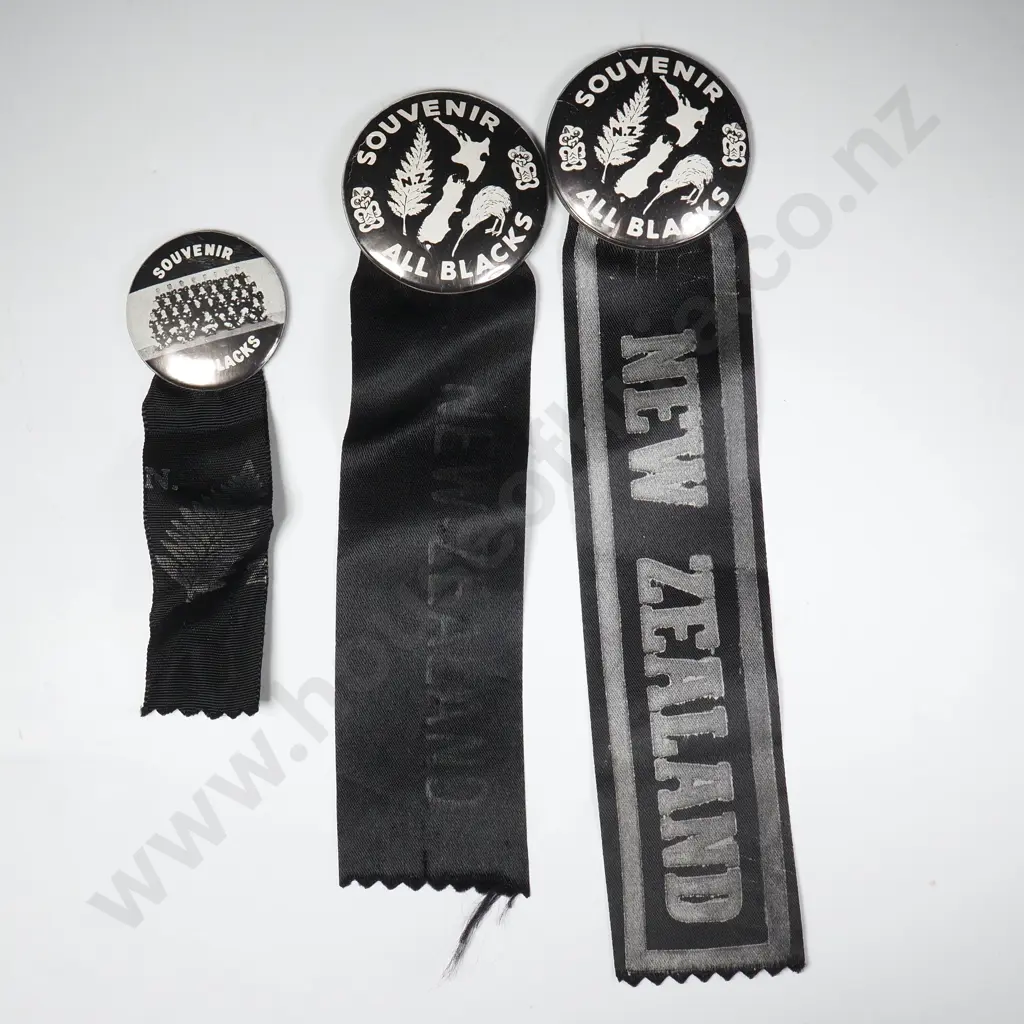 Vintage All Blacks Pins w Ribbons  Image 1++