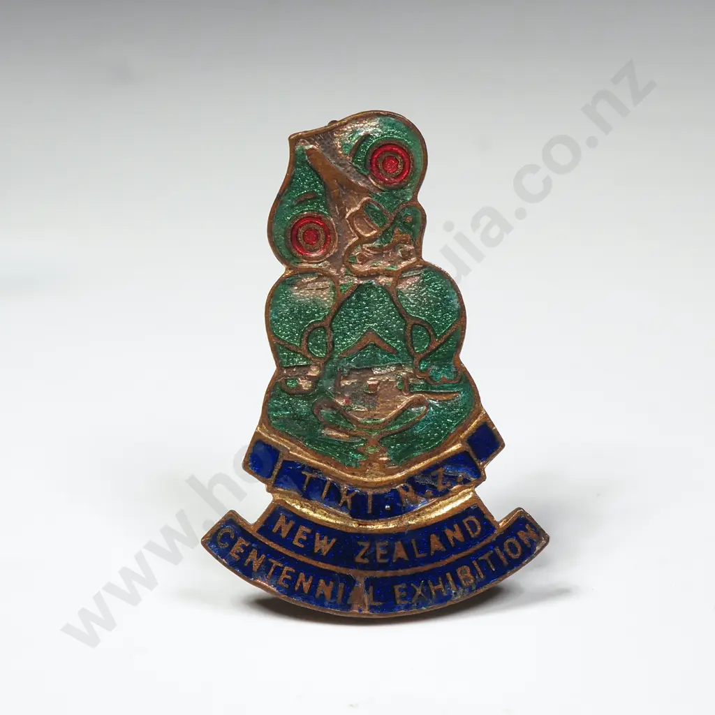 1940 New Zealand Centennial Exhibition Tiki Brooch - A/F Image 1++