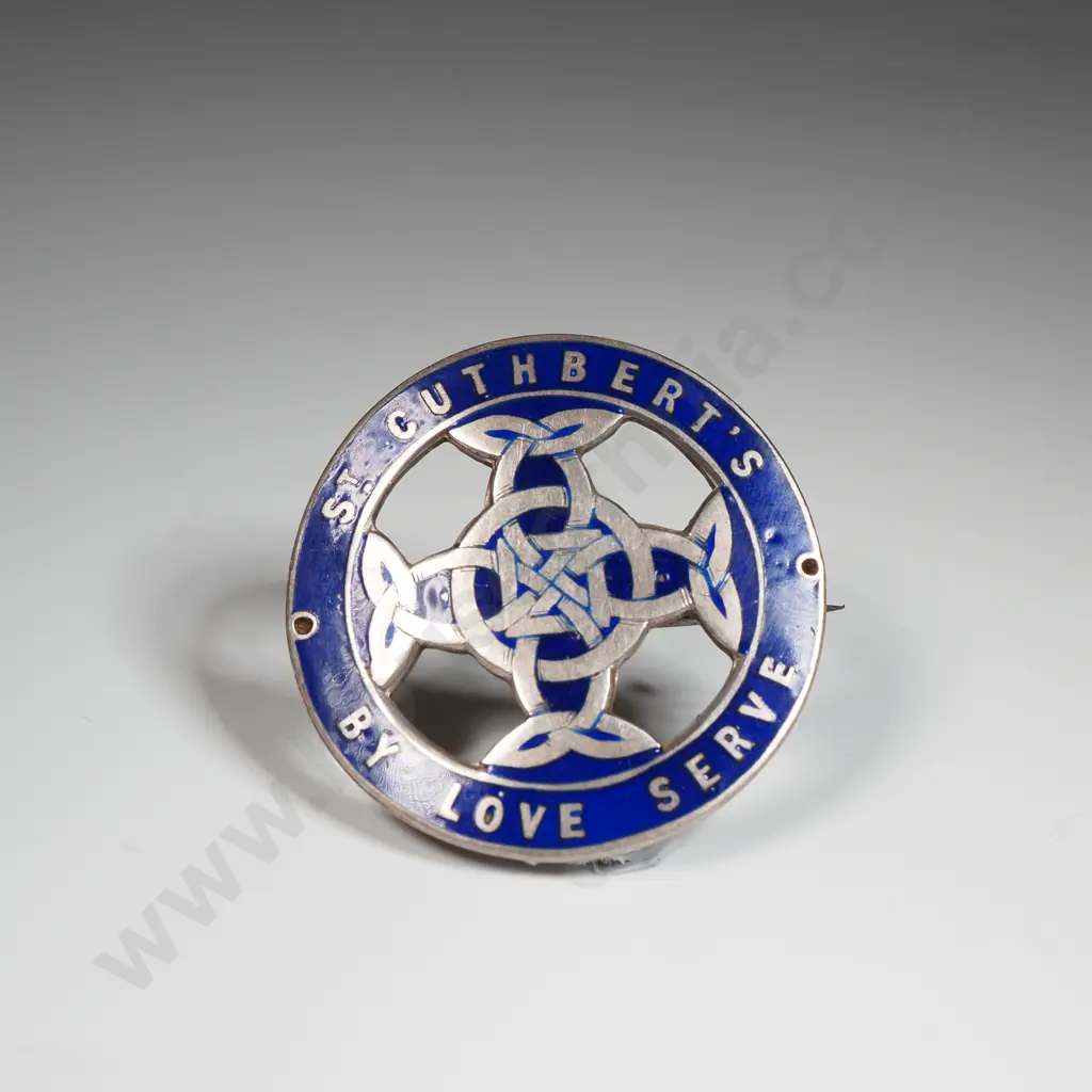 Sterling Silver Enamel St Cuthberts College Auckland School Badge Image 1++