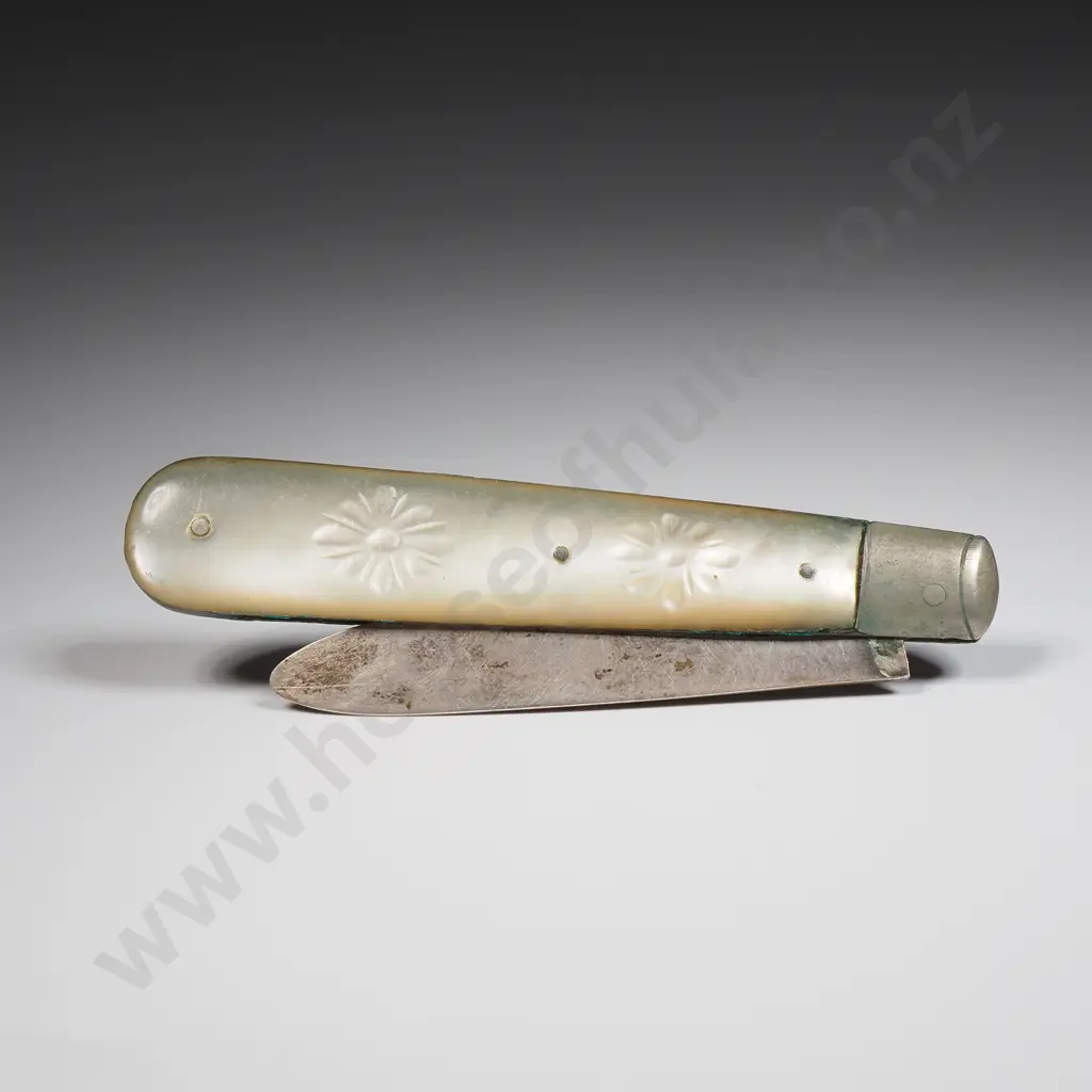 Sterling Silver & MOP Handled Pocket Knife Image 1++