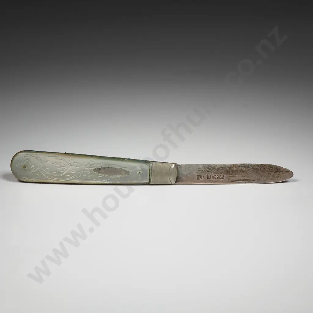 Sterling Silver & MOP Handled Pocket Knife Image 1++