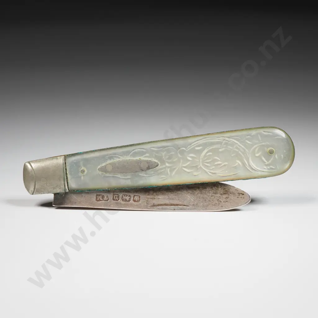 Sterling Silver & MOP Handled Pocket Knife Image 1++