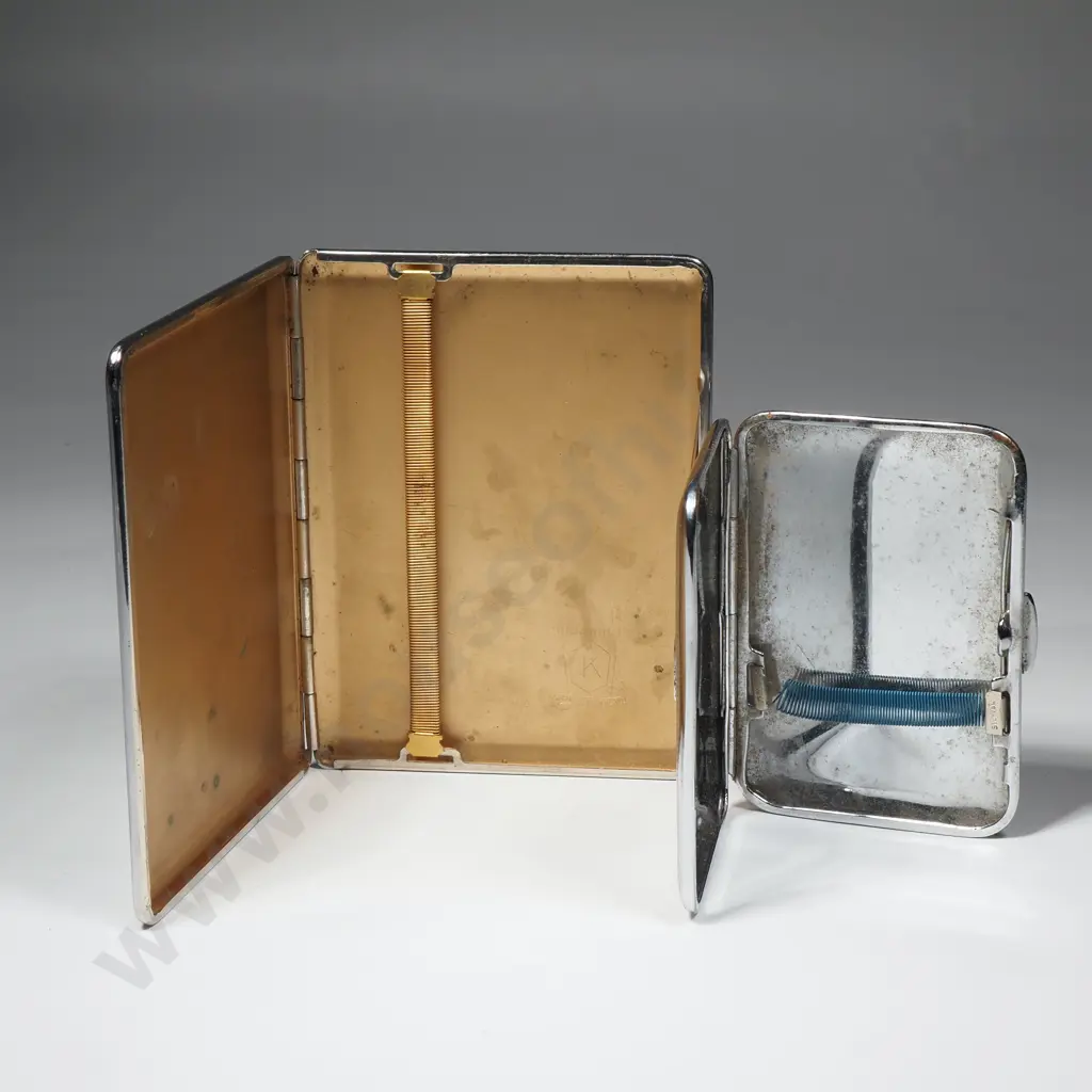 Two Chrome Cigarette Cases. One Fiat Oamaru & The Other "The Royal Visit 1953-54" Image 1++