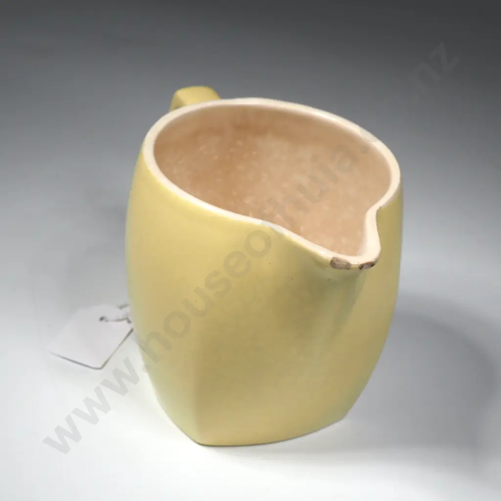 Small Crown Lynn Yellow Cream Jug. . " 881 ". Chip To Spout Image 1++