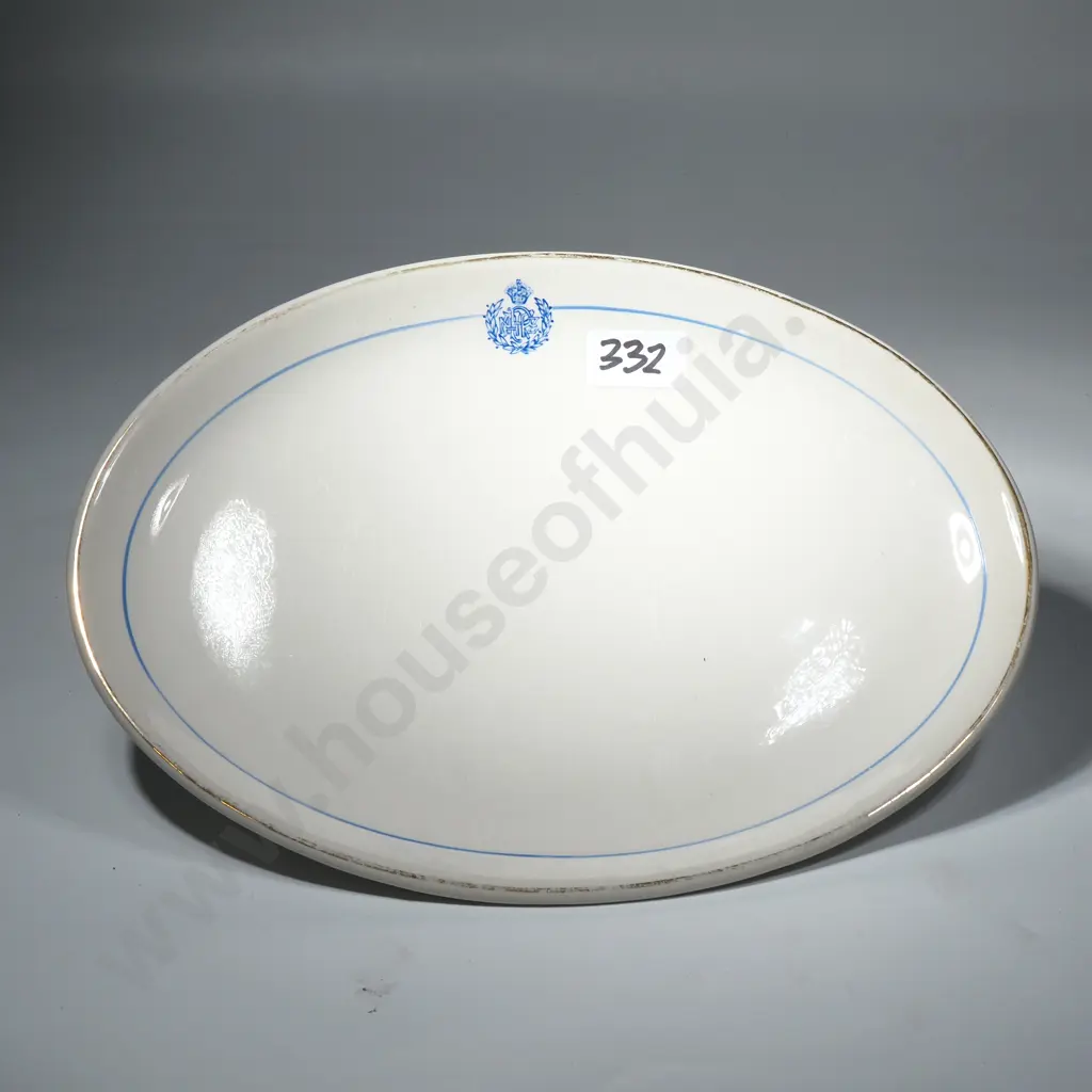Crown Lynn Oval Vitrified Ware Ashet Marked RNZAF  Image 1++