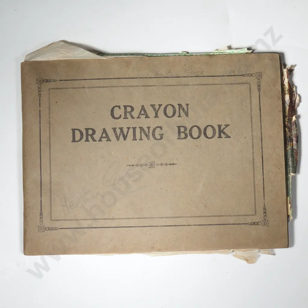 Vintage Crayon Drawing Book Containing Vintage Cigarette Cards, Stickers   Image 1++