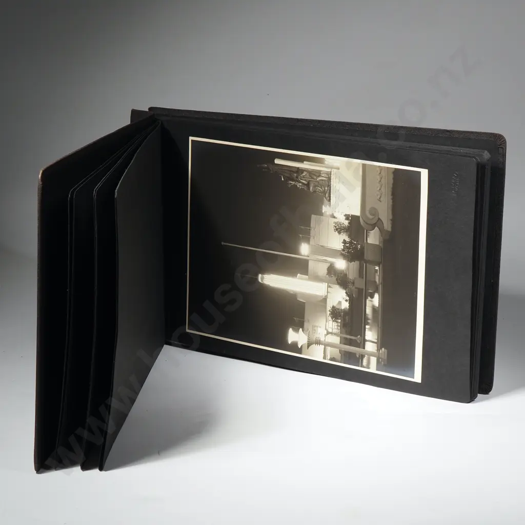 Vintage Photograph Album Containing Early Photographs Of Centennial Hall Wellington 1940, An Art Deco Building Rongotai Image 1++