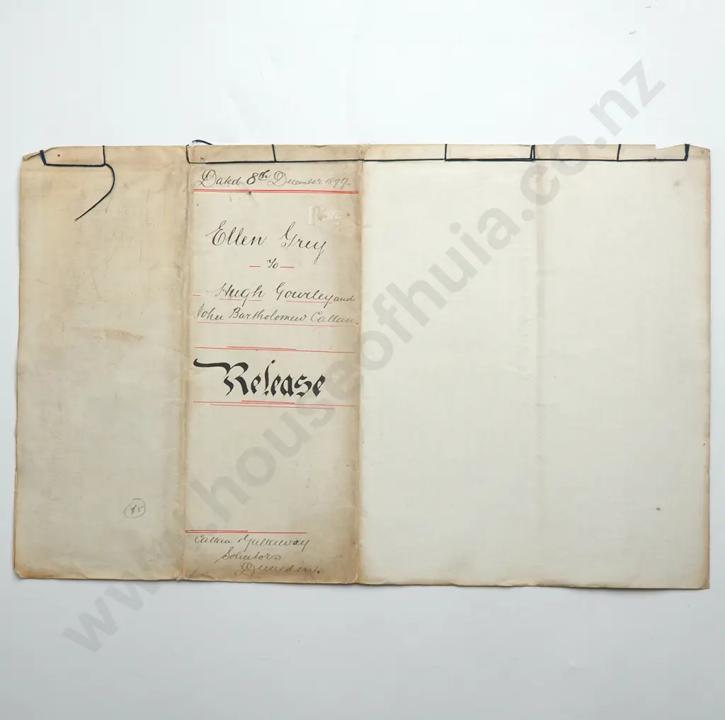Deed - South Dunedin New Zealand - 1889 Image 1++