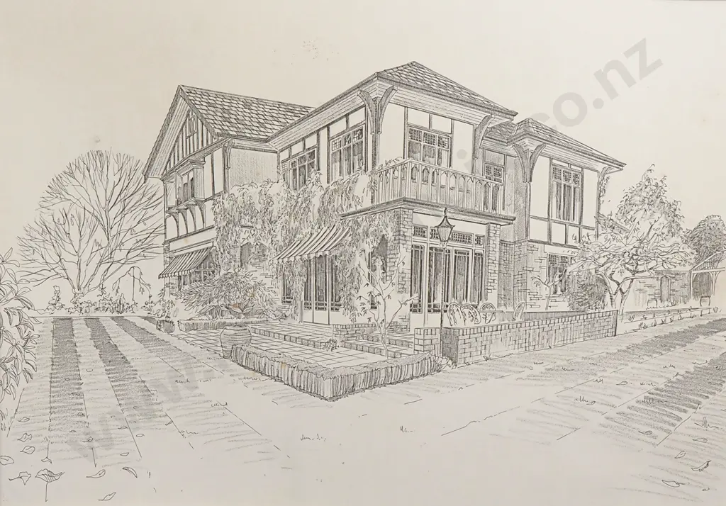 Large Architectural Print Depicting a Stately Home A/F Image 1++