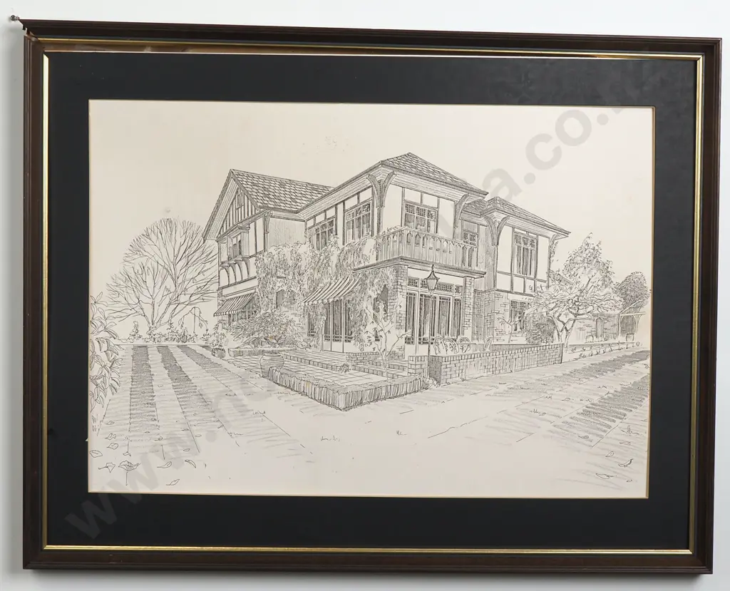 Large Architectural Print Depicting a Stately Home A/F Image 1++