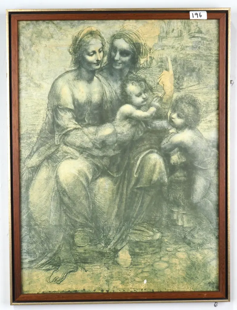 Leonardo Da Vinci - The Virgin & Child w Saint Anne & Saint John the Baptist, Print Image 1++