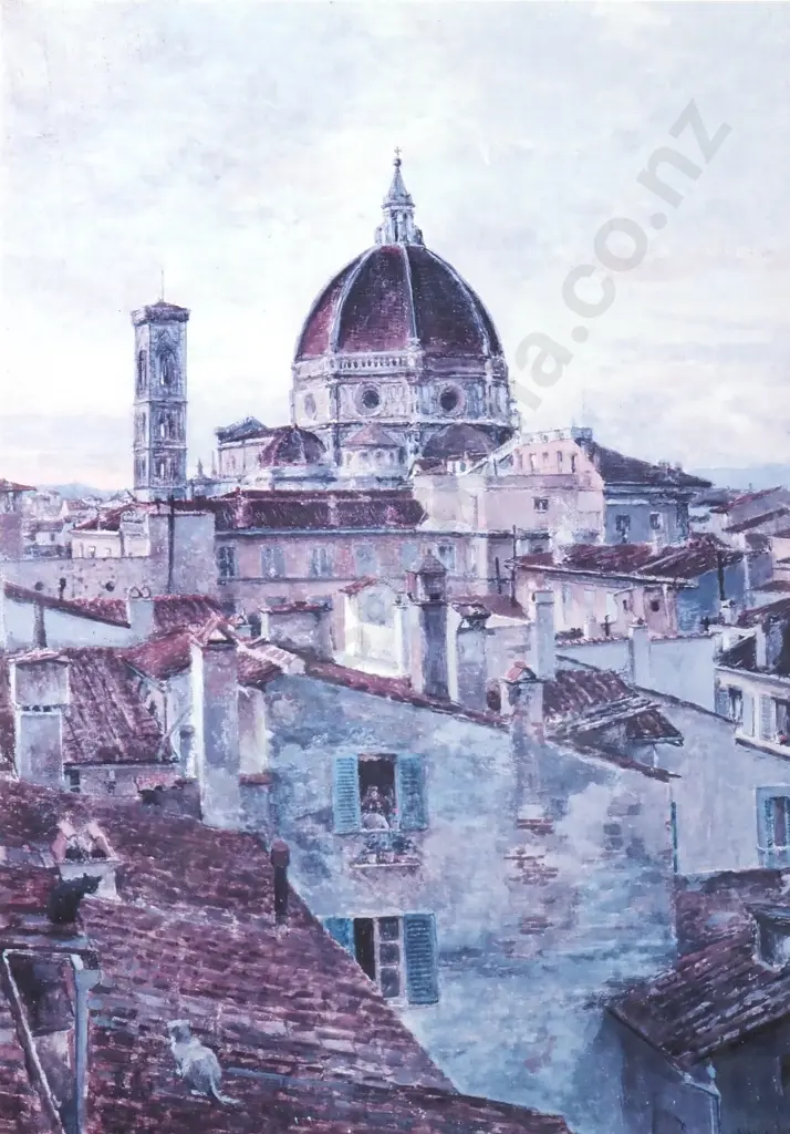 Alphons Hollaender - "Veduta del Duomo di Firenze", Print Image 1++