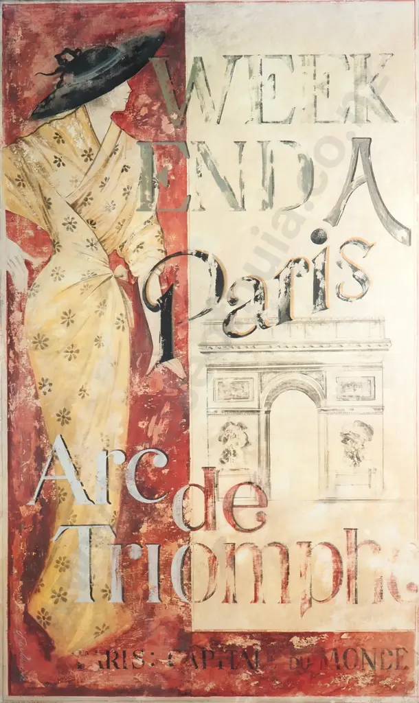 Fabrice de Villeneuve- Weekend in Paris', Print on Stretched Canvas Image 1++