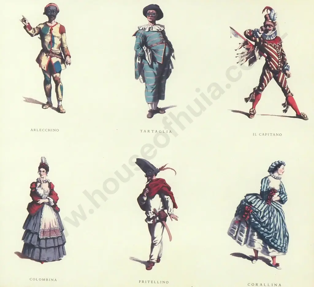 Unknown Artist - Six Theatre Characters, Print Image 1++