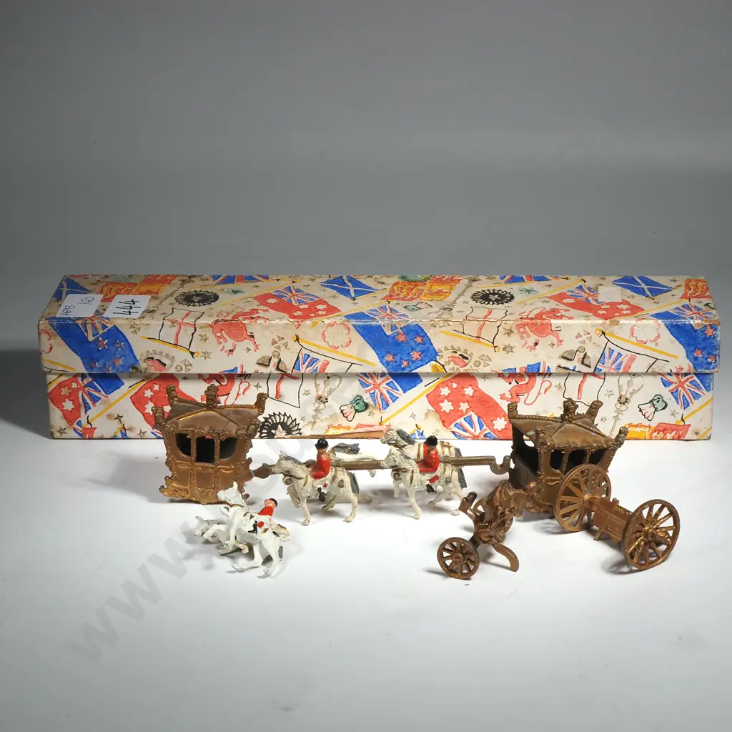 Boxed Vintage Die-Cast Model Of A British Royal Stage Coach. A/F Image 1++