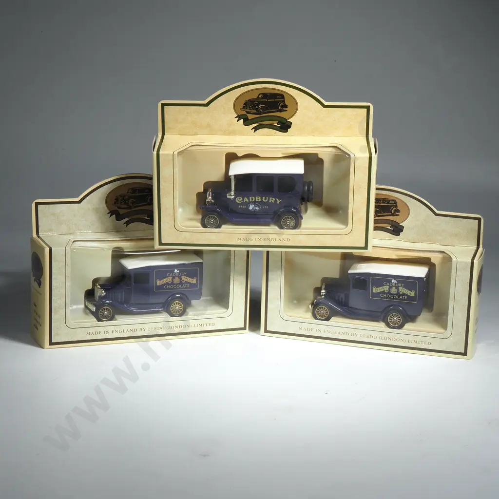 Three Various  Die Cast Models Of Cadbury Delivery Trucks By Liedo Image 1++