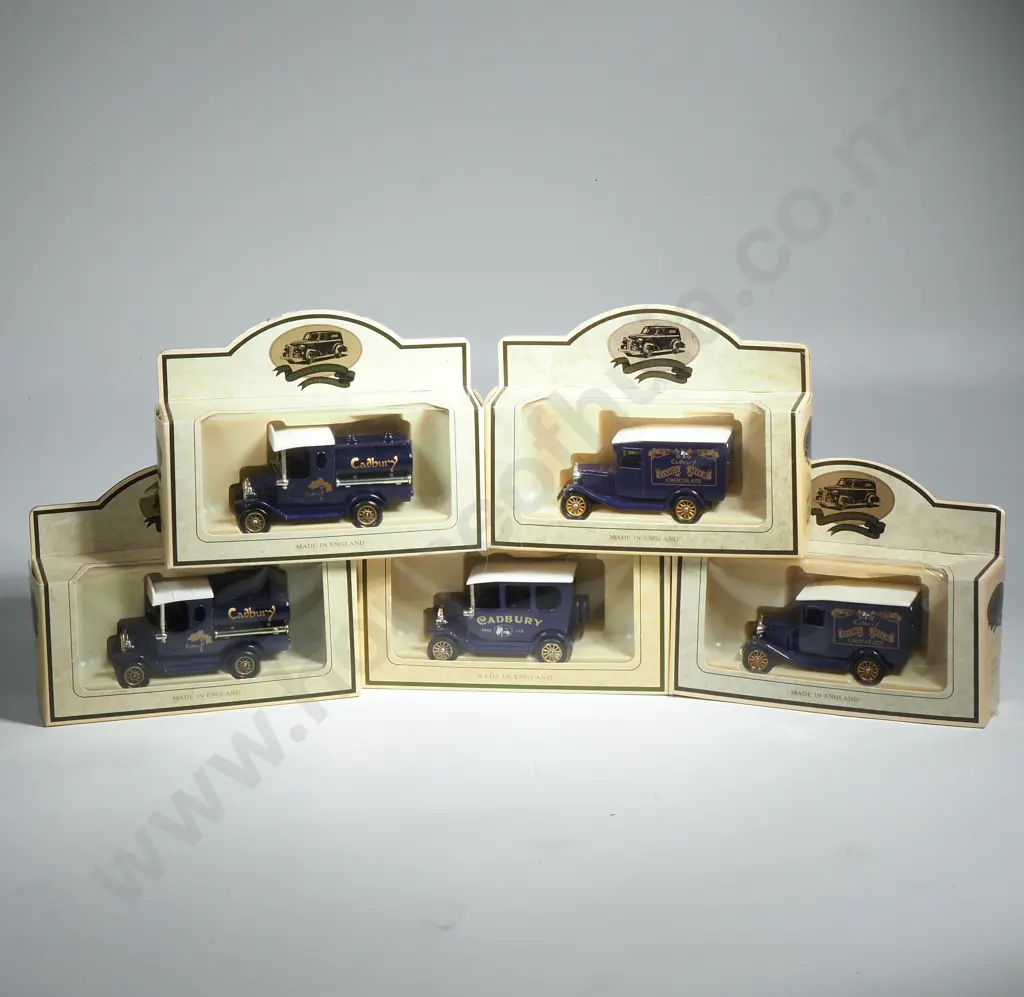 Five Dicast Metal Replica Models  Of Cadbury Delivery Vans Image 1++
