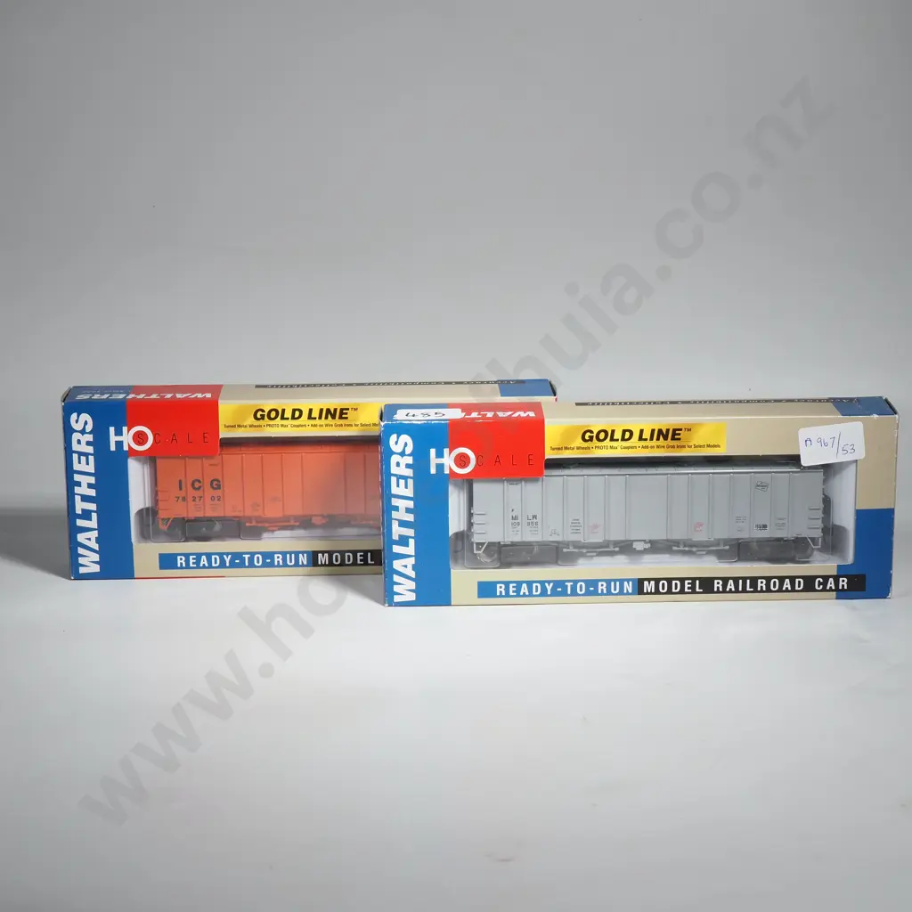 Two Boxed Sets of Walthers Gold Line HO Scale Railroad Cars Image 1++
