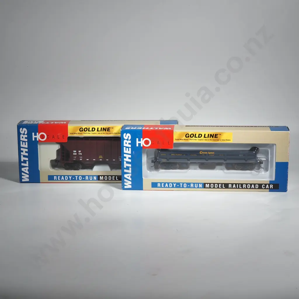 Two Boxed Sets of Walthers Gold Line HO Scale Railroad Cars Image 1++