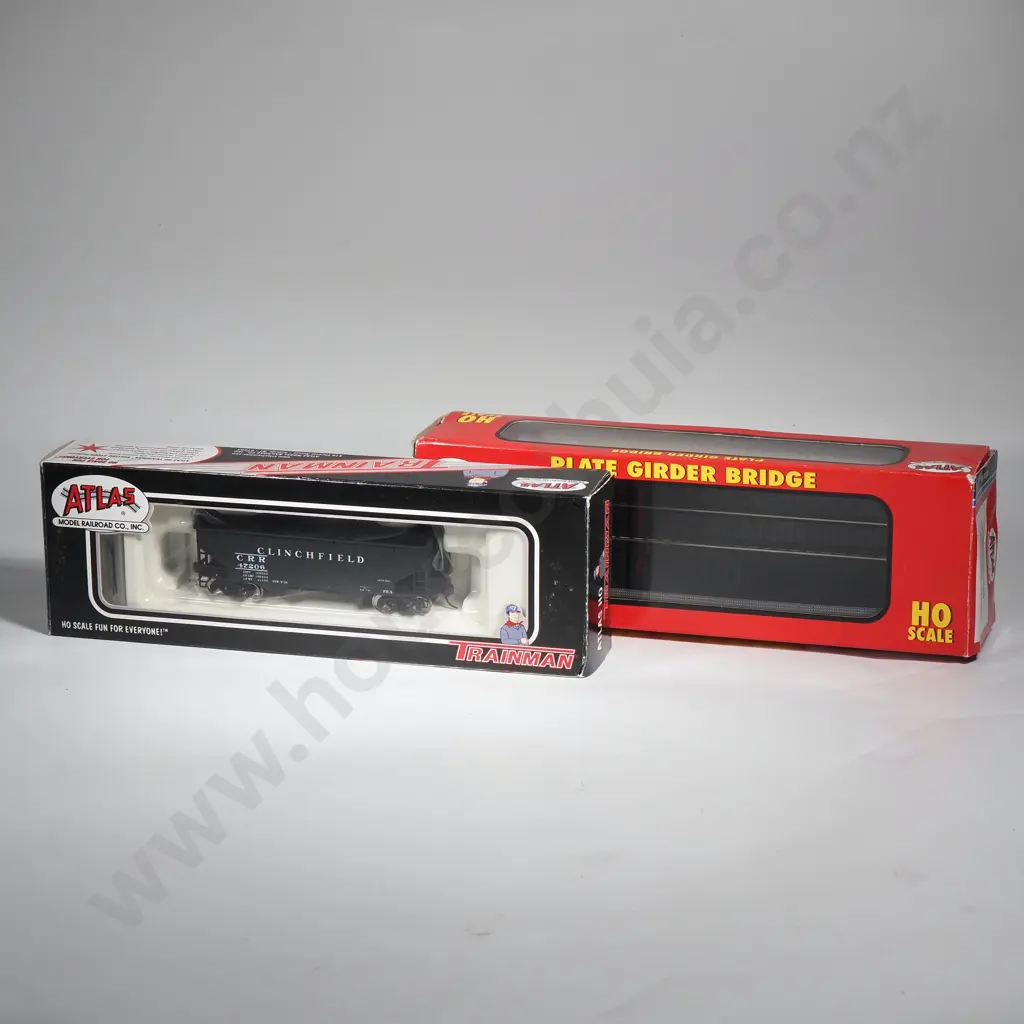 Atlas Model Railroad Ho Scale Hopper Car 'Clinchfield' Railroad (CRR) Model 47206 & Boxed Atlas Plate Girder Bridge Image 1++