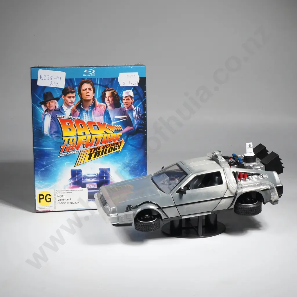 Back To The Future II Time Machine & Unopened Trilogy DVD's Image 1++