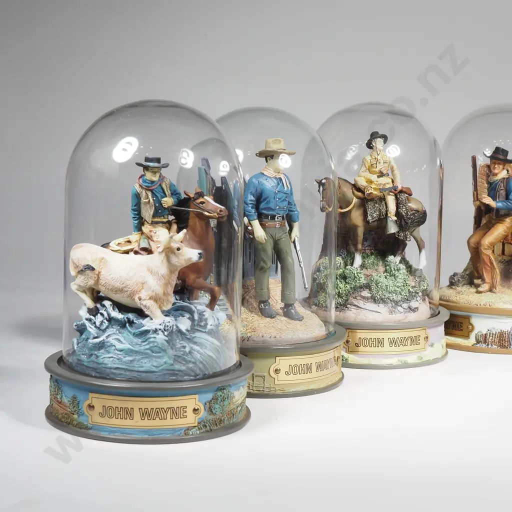Collection of Seven John Wayne Hand Painted Limited Edition Sculptures Image 1++