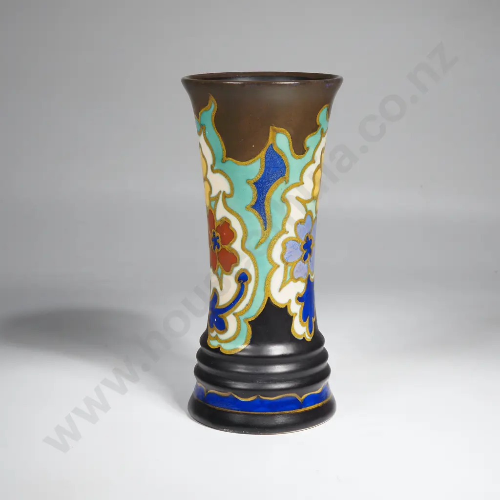 1920s Gouda Art Nouveau Hand Painted Vase Image 1++