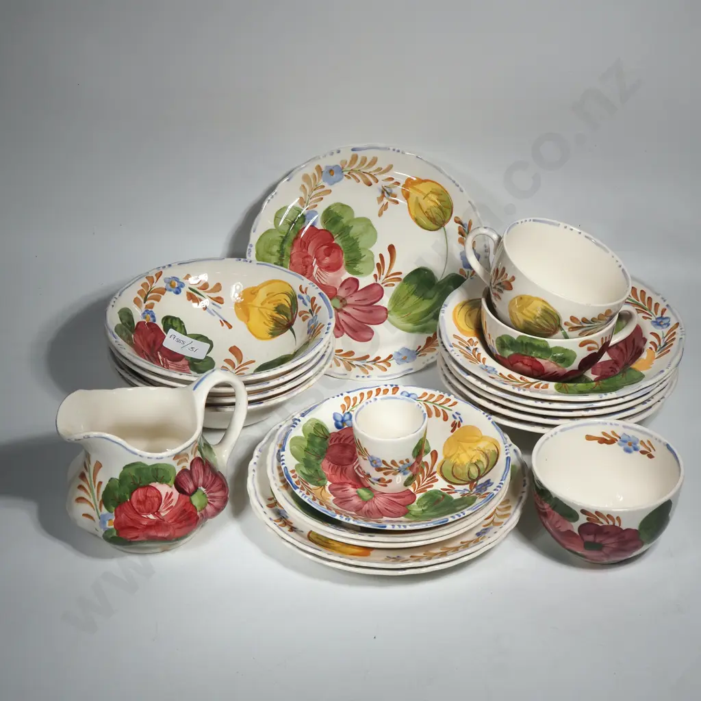 Belle Fiore Chanticleer Ware Sugar Bowl & Cream Jug Image 1++