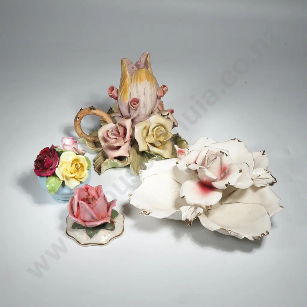 Vintage Ceramic Floral Pieces x 4 - a/f Image 1++