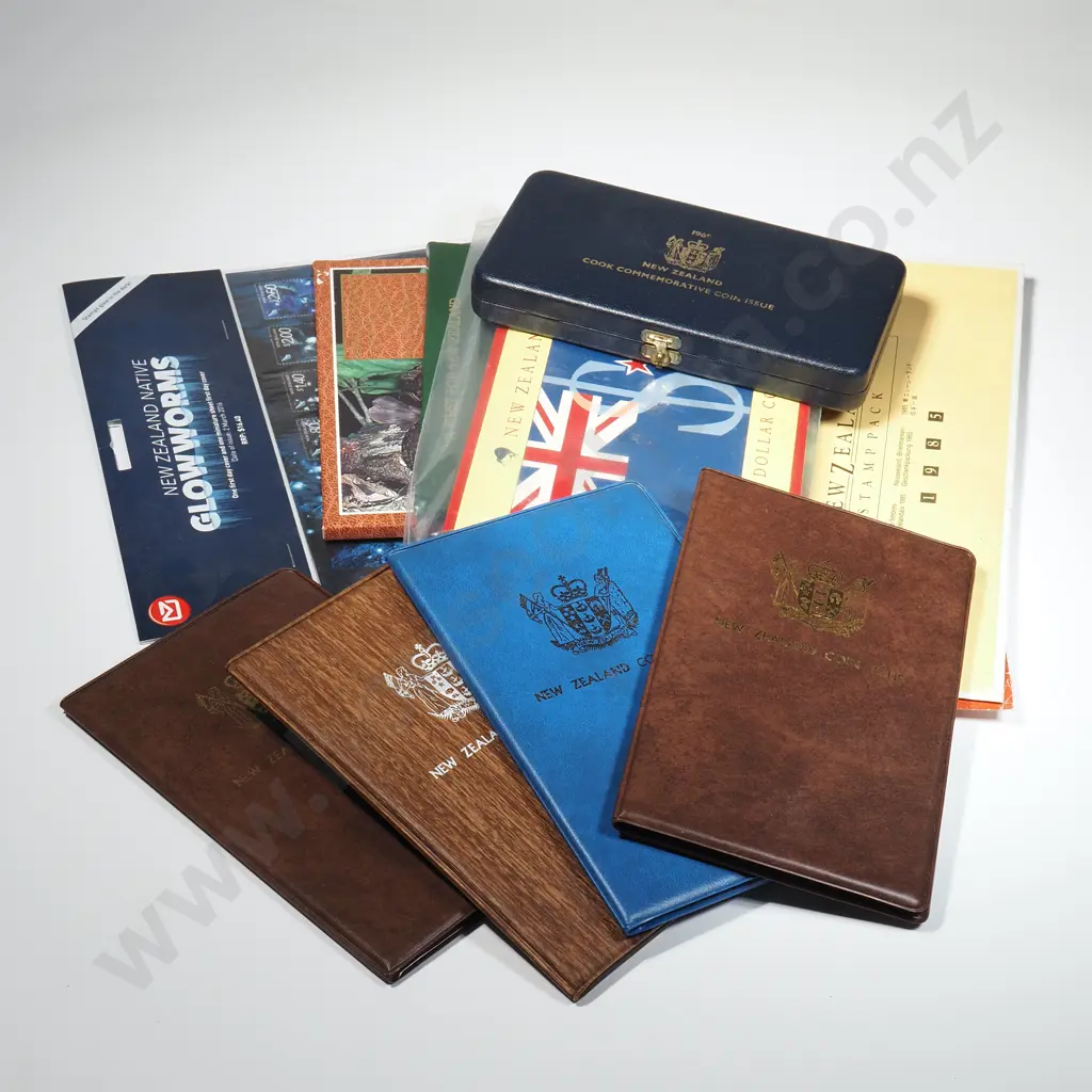 7 UNC New Zealand Coin Sets / Three Stamp Sets / One Proof Plush Case Set  Image 1++