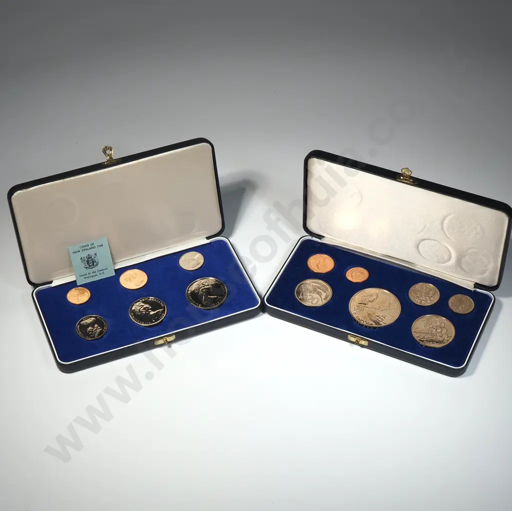 Two New Zealand Proof Sets in Plush Cases Image 1++