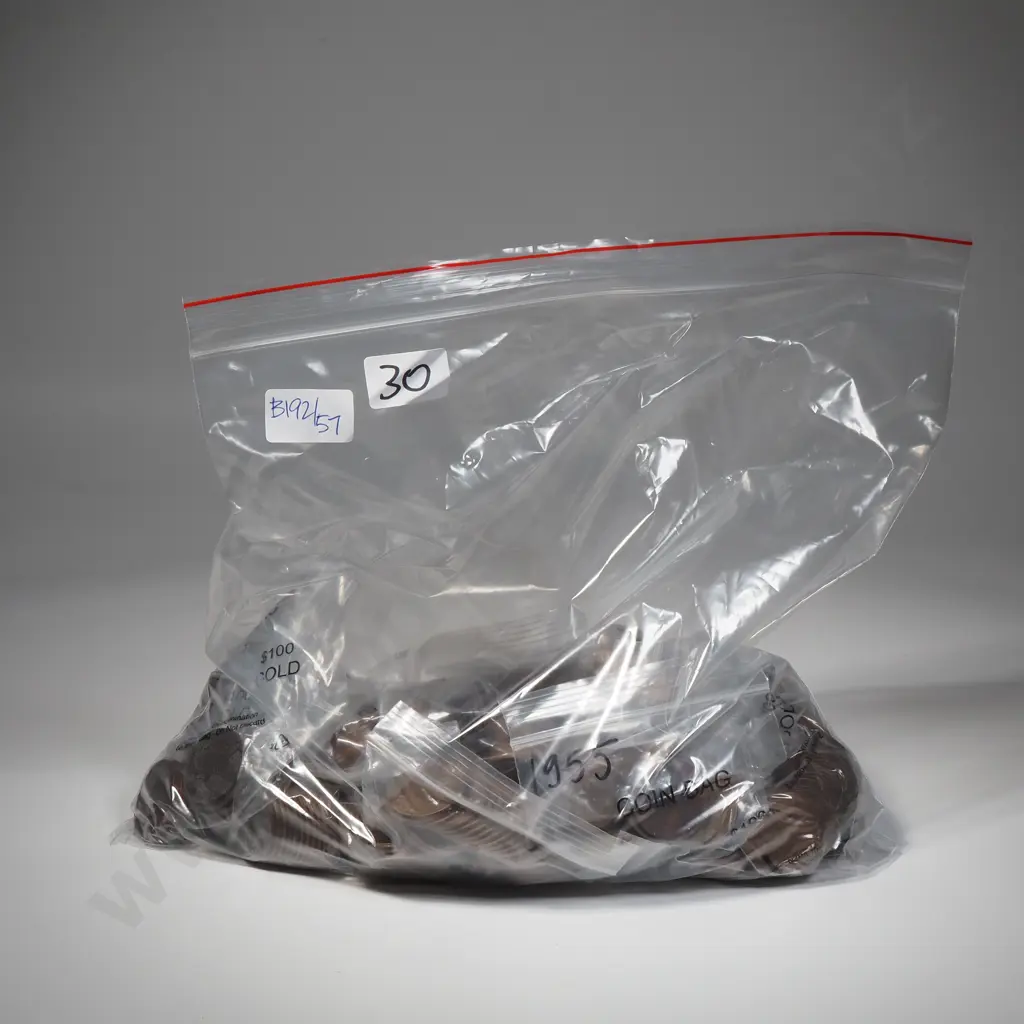5.75 KG of New Zealand 1950's Pennies - Bagged by Year Image 1++