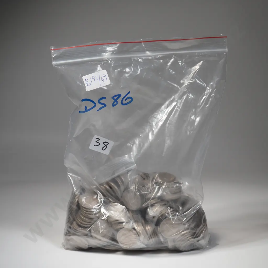4.35 KG of New Zealand Post- 1947 Florins - Bagged by Year Image 1++