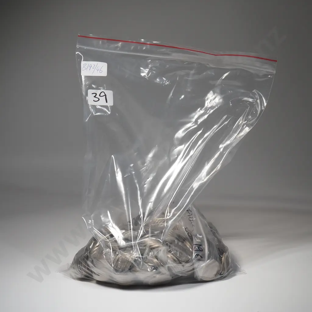 5.15 KG of New Zealand 1965 Florins - Bagged by Year Image 1++